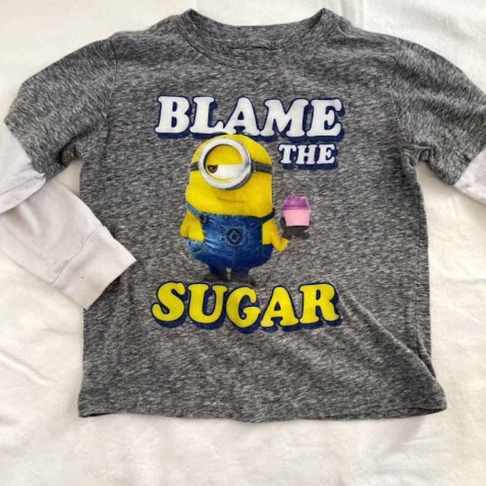 Despicable Me Minion "Blame the Sugar" Long Sleeve Tee 2T
